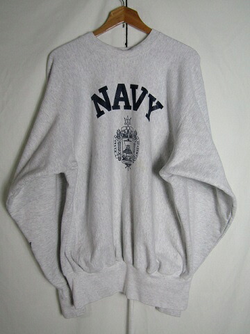 90年月日 USA製 NAVY 刷り上げる 流汗 THE MIDSHIPMEN STORE 薄墨色 LARGE【メンズ】【LARGE】【中古】