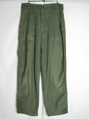 75年製 OG-107 U.S.ARMY ユーティティパンツ ベイカーパンツ W30 L29 コットン ボタンフライ【中古】【MEDIUM】【メンズ】|DESERT SNOW 郡山