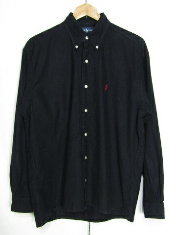 90年月日製 Ralph Lauren ラルフローレン BLAKE コール天 ボタンダウンシャツ 黒いこと リサイズ S大きさ 【メンズ】【SMALL】【中古】