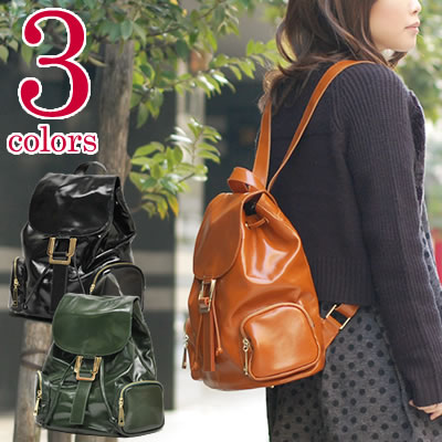 楽天市場 クーポン配布中 リュックサック 本革レザー 艶レザー リュック レディース メンズ シンプル おしゃれ かわいい 旅行 おでかけ 通勤 大人リュック ギフト ヨーロッパ雑貨バッグ キャロン国
