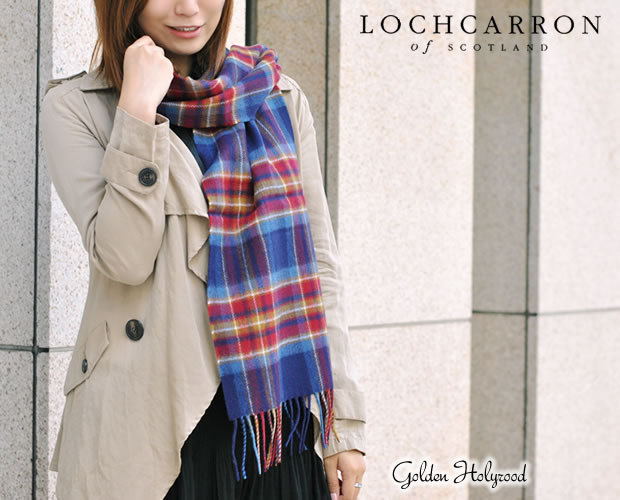 クーポン配布中 マフラー ラムズウール100 タータンチェック ゴールデンホリルード 英国王室御愛用 ロキャロン オブ スコットランド ウール ストール レディース かわいい 秋冬 防寒 高級な
