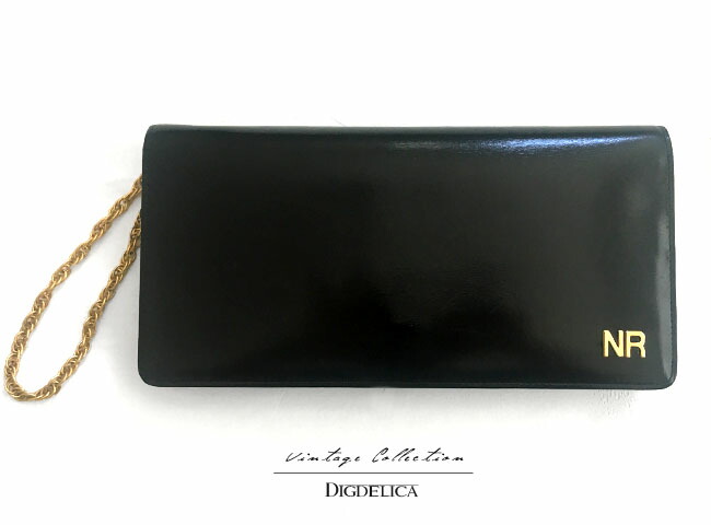 Vintage【NINARICCI】ニナリッチ・ヴィンテージクラッチバッグ　チェーンバッグ　v1304【DIGDELICA】ディデリカ　UESD中古品　年代物　ブラック