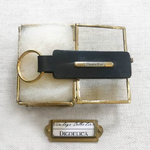 【ChristianDior】クリスチャンディオール ヴィンテージレザーキーホルダー キーリング チャーム Vintage v1445【DIGDELICA】ディデリカ ディオール 年代物 UESD中古品|DIGDELICA