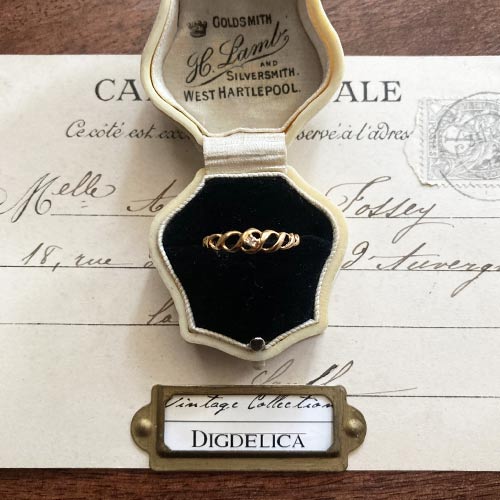 【K18】ヴィンテージダイヤモンドリング　一点物　ゴールド　指輪　vintage gold ring v1596【DIGDELICA】ディデリカ UESD中古品　Diamond