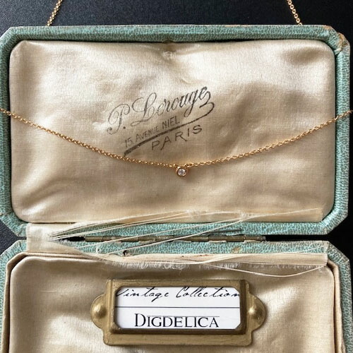 【K18】Tiffany＆Co ティファニーヴィンテージダイヤモンドネックレス　一点物　ゴールド　　vintage gold necklace v1611【DIGDELICA】ディデリカ UESD中古品