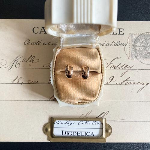 【K10】ヴィンテージ　プチフープピアス　一点物　ゴールド　vintage gold pierce v1635【DIGDELICA】ディデリカ UESD中古品 10金　アンティーク