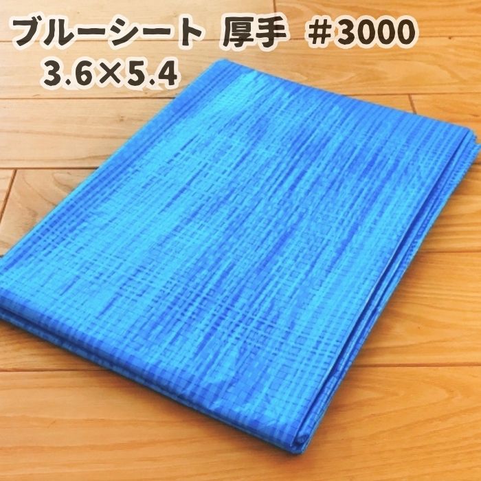 ブルーシート #3000 3.6&times;5.4 厚手 3000 3.6m 5.4m 3600mm 5400mm 10枚 色 サイズ カラー 規格 薄手シート 養生シート 軽量シート 防水シート レジャーシート お花見 バーベキュー 使い捨て ビニールシート レジャー 台風 敷物 アウトドア 家庭菜園 DIY 園芸 災害 水害 豪雨｜一期一家具
