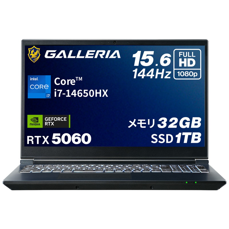 ガレリア ゲーミングノートマイコン 万覚え帳マイコン Core i7-14650HX RTX 5060 記憶装置 32GB / SSD 1結核症 Windows 11 Home 15.6in 144サイクル GALLERIA RL7C-R56-5N 21760-3415