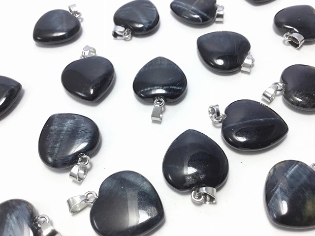 楽天市場】1個 ブルータイガーアイ ペンダントトップ ハート シルバー