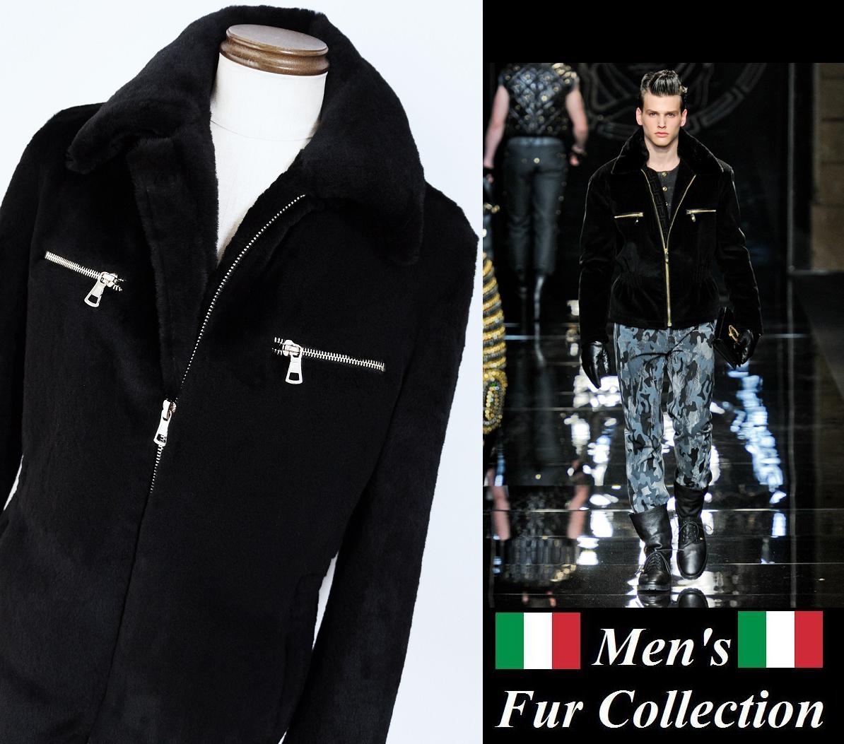 ムートンコート メンズ 毛皮お好きな方に ラクーンファー×ラパンリアルファーコート 毛皮コート メンズ/ ●鰐クロコダイル/ メンズ