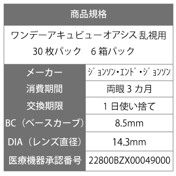楽天市場 送料無料 ワンデーアキュビューオアシス 乱視用 6箱セット コンタクトレンズ コンタクト 1日使い捨て ワンデー 1day ジョンソン オアシス Acuvue 30枚 ３０枚 Uvカット アースコンタクト