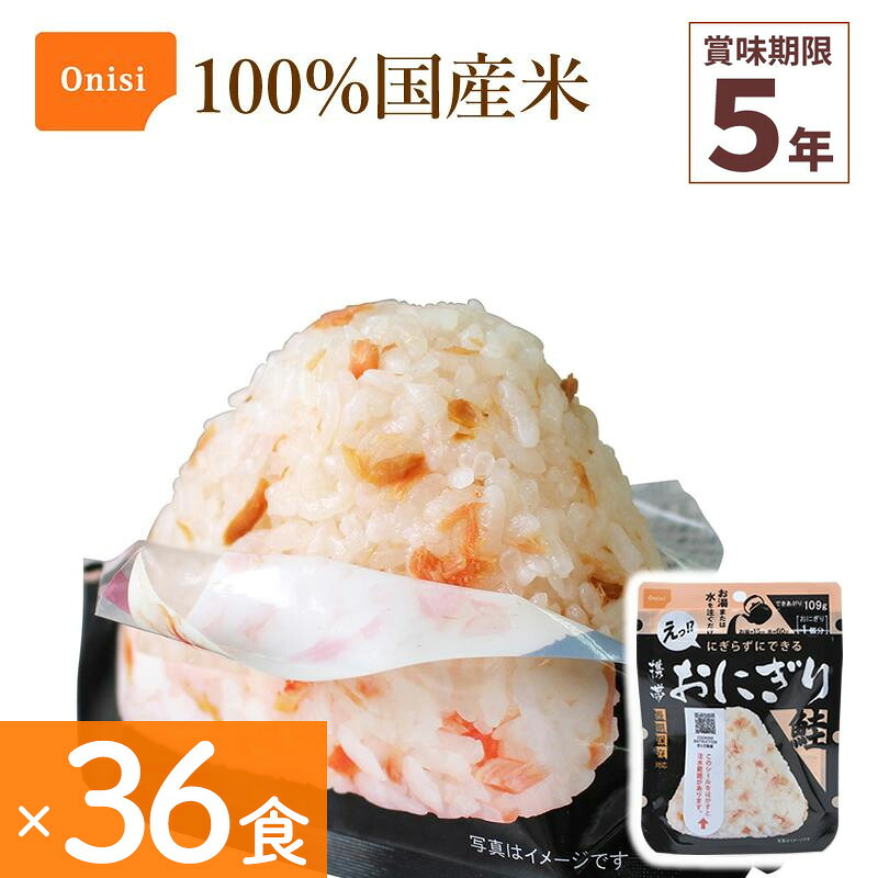 36食仕掛ける 非常食 尾西食料雑貨類 持ちはこびおにぎり 鮭 アルファ米 保護すること食 さけ 秋味 100%国産米 アレルギー反応相応う 山登り 難民キャンプ 不仕合わせ食 全ての存在食 Onisi 亀田製菓