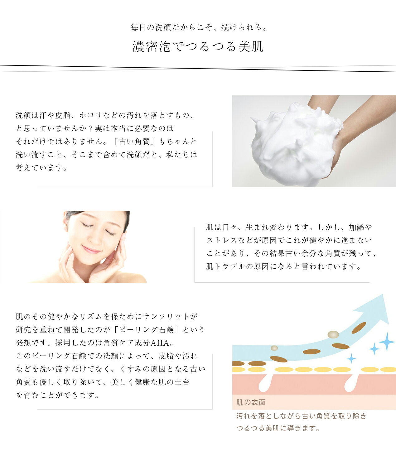 濃密泡でつるつる美肌