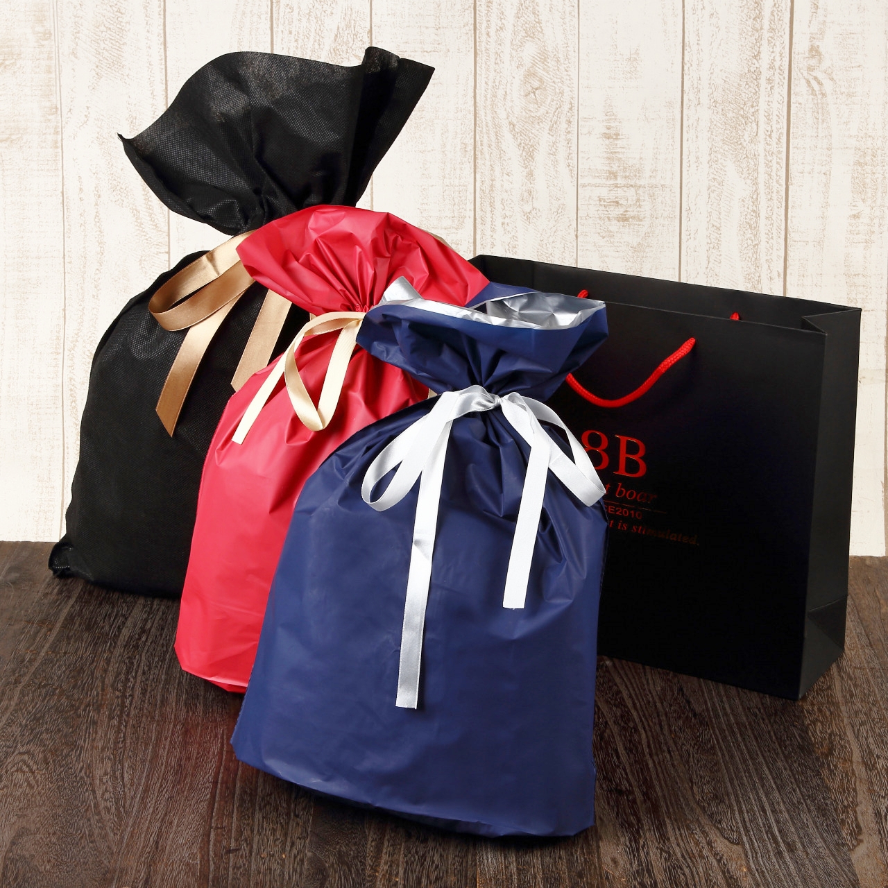 楽天市場 ラッピング プレゼント 用 オリジナルショップ 中身のribbonの袋の色は３色から選択 大小一律３００円 ８ｂ エイトボアー