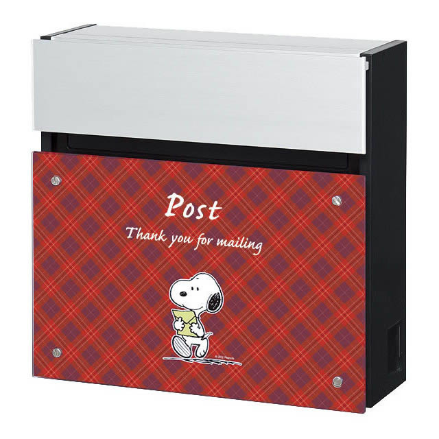 丸三タカギ 郵便ポスト SNOOPY スヌーピー フェイサスフラットタイプ NSPNFS-A-ナシ ダイヤル錠付き｜エントランス　店