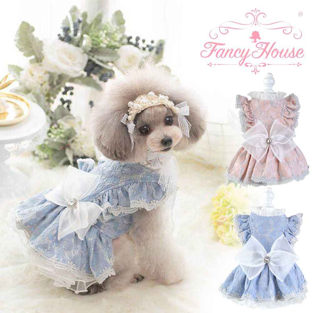 楽天市場 ポイント10倍 犬服 マリーアントワネット 風 ドレス ワンピース リボン Fancy House フリル お姫様 ゴージャス 可愛い送料無料 通販 ブランド メーカー ラグジュアリー ブルー ピンク 秋 冬 ファンシーハウス 愛犬 ペット 犬の服 返品保証対象