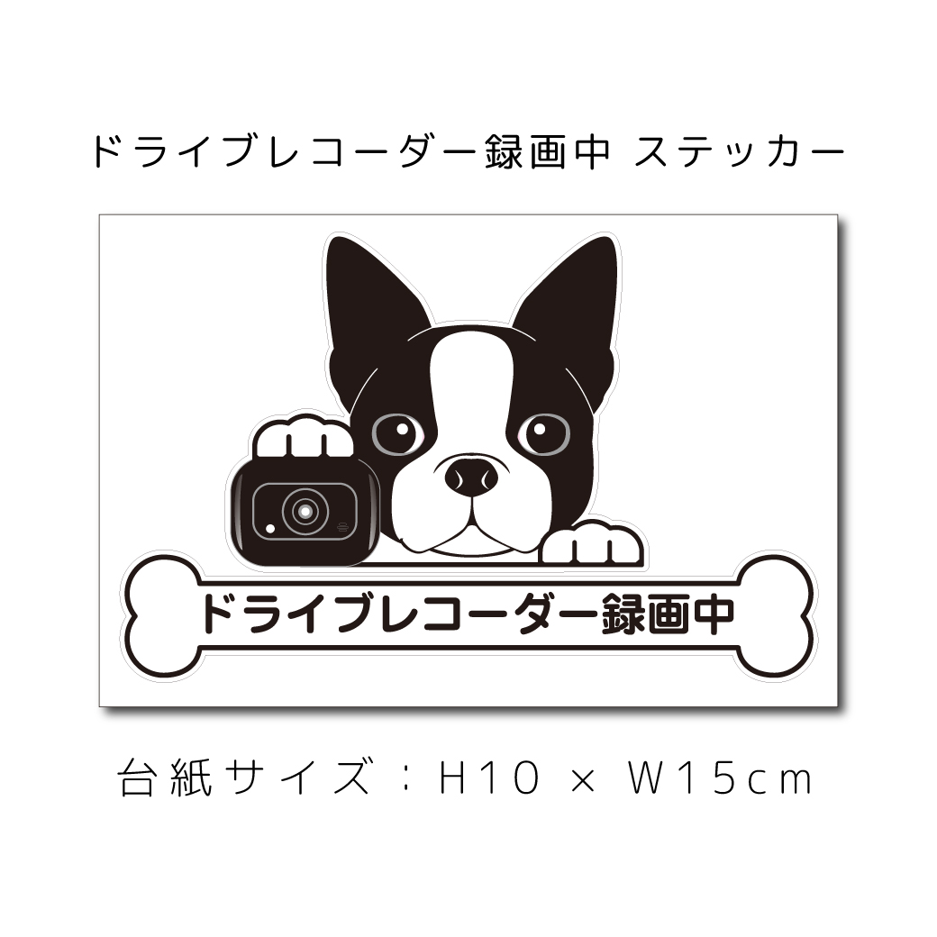 楽天市場 送料無料 ドラレコステッカー ボストンテリア 犬ステッカー 車ステッカー ドライブレコーダー録画中 窓 ペット Dog ドッグ イヌ いぬペット 名入れ 対象外 ペット ペットグッズならエブリーペット