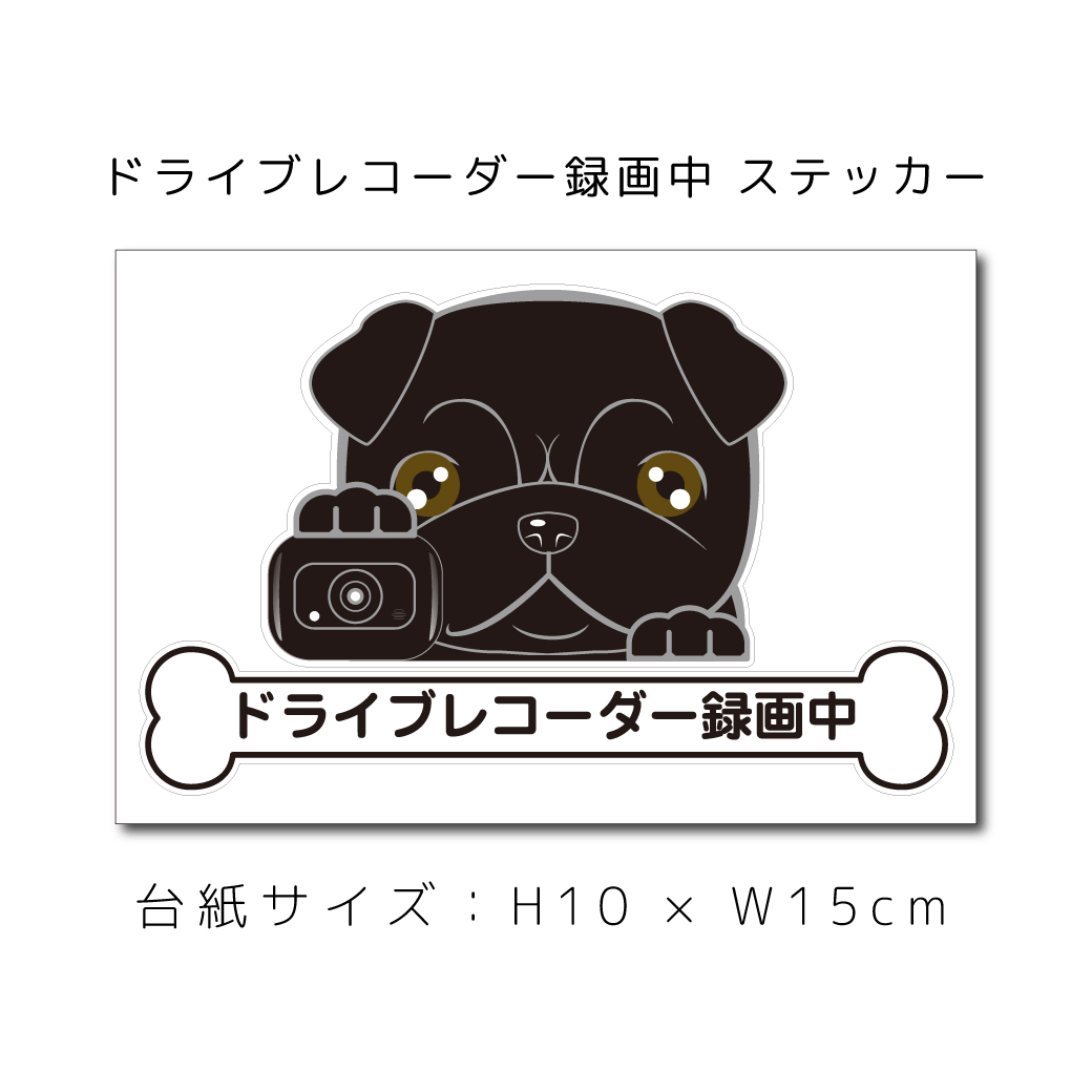 楽天市場 ドラレコステッカー パグ 黒 犬ステッカー 車ステッカー ドライブレコーダー録画中 窓 ペット Dog ドッグ イヌ いぬペット 名入れ 対象外 ペット ペットグッズならエブリーペット