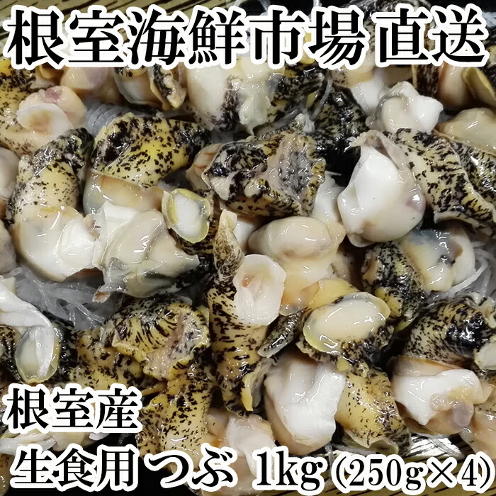 【ふるさと納税】[北海道根室産]生食用灯台つぶ1kg(250g×4P)　A-14133