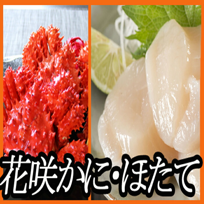 ほたて貝柱500g・花咲かに400〜550g前後×2尾 B-70016