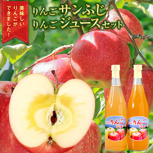 【ふるさと納税】中野果樹園のサンふじ3kgとりんごジュース720ml×2本