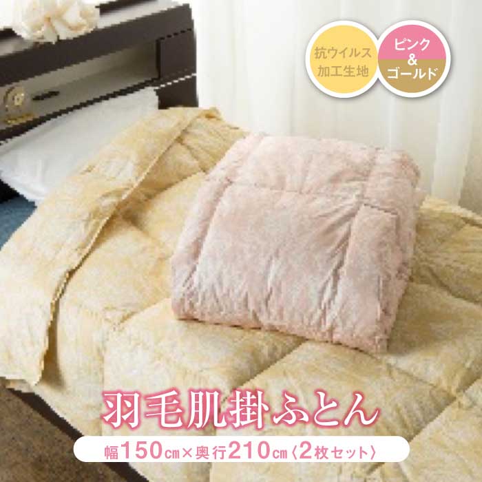 【ふるさと納税】羽毛肌掛布団 ウイルス加工生地使用 2枚組