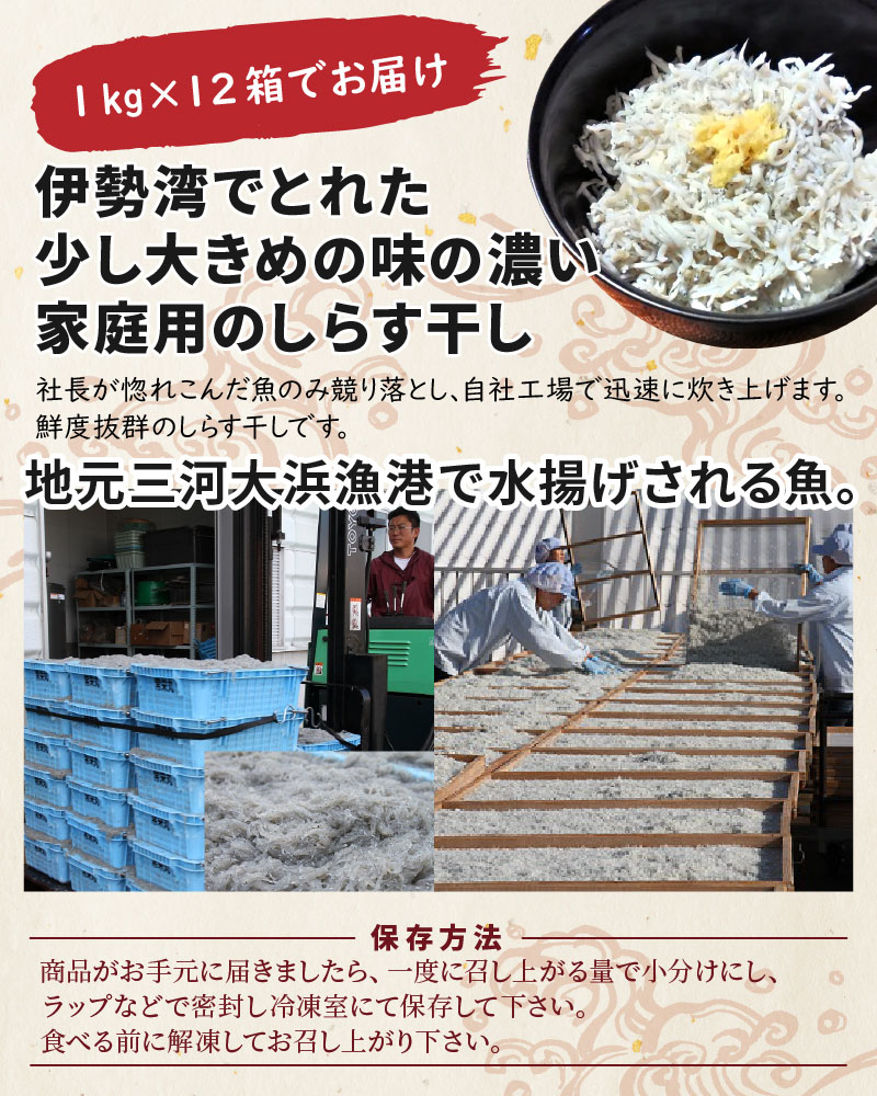 楽天市場 しらす屋のしらす干し 1ｋｇ 12個 12ｋｇ H006 008 愛知県碧南市 大注目 M Ektralamp Com