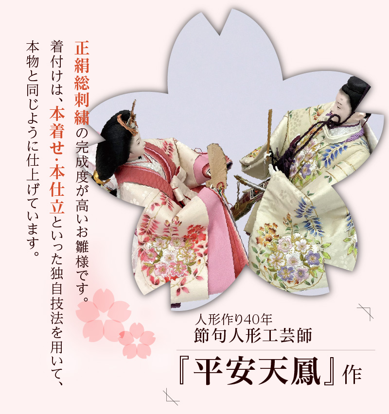 平安天鳳作 ひな人形 京友禅 桜花 雛人形 楽天 京友禅