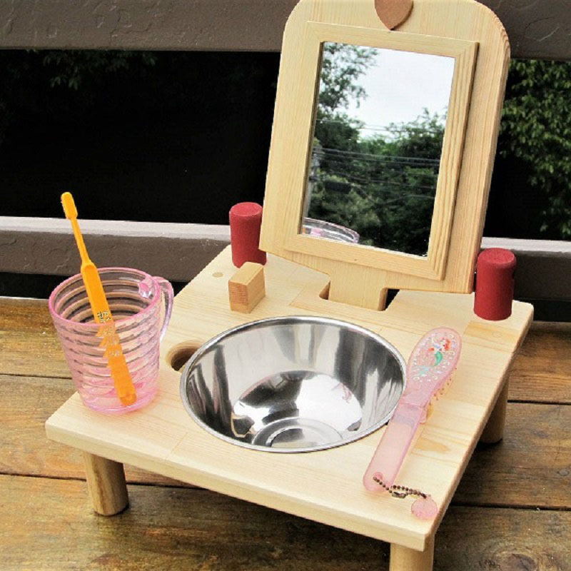 手作り木製ミニドレッサー はみがきトレーニング 本格派ま