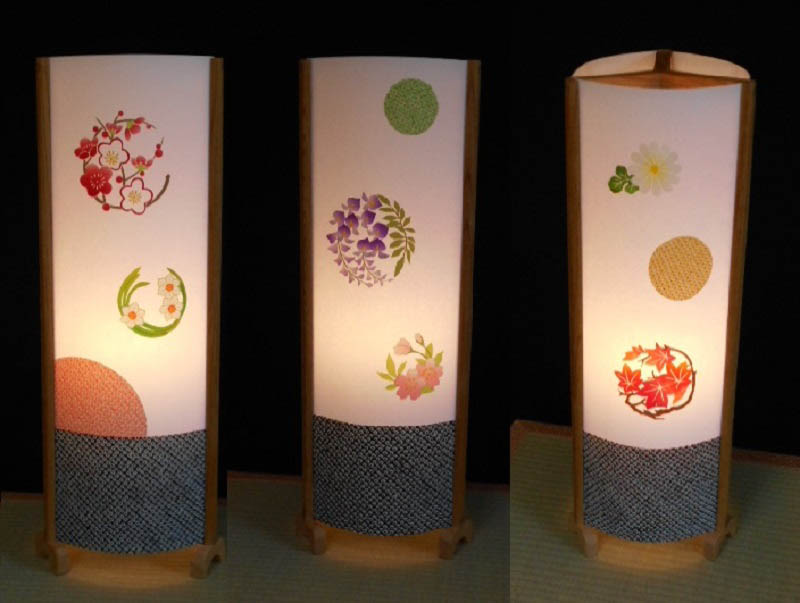 【ふるさと納税】着物生地で作ったおしゃれな行灯（あんどん） お花のドット 最短 10営業日以内発送