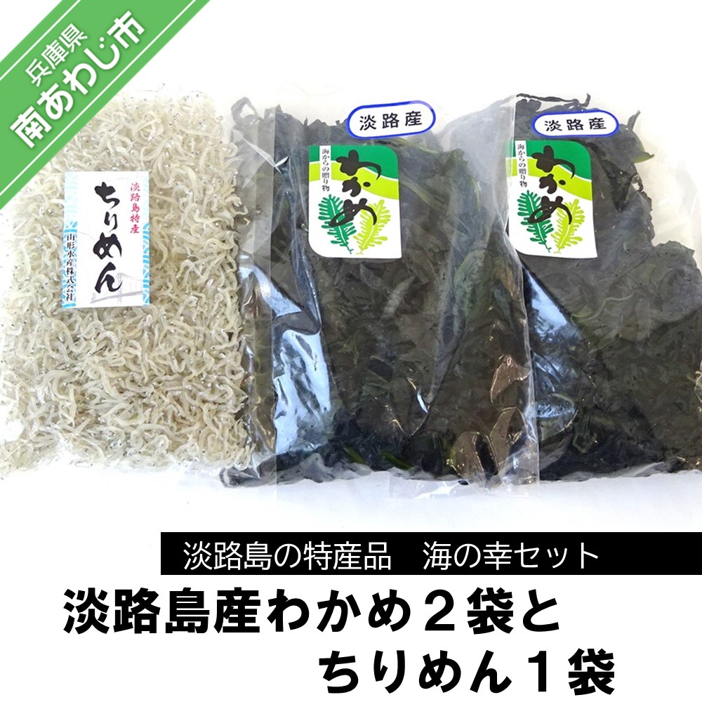 市場 ふるさと納税 淡路島産わかめ２袋とちりめん１袋：兵庫県南あわじ市