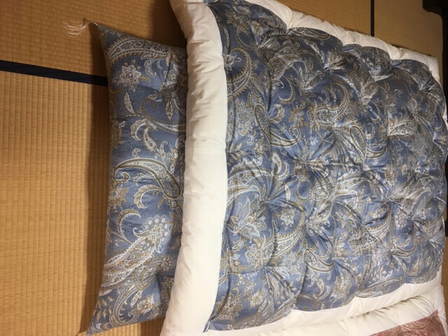 ふるさと納税 抗菌 防ダニ 素朴なコットン掛 敷布団セット シングル ブルー Bla Org Bw