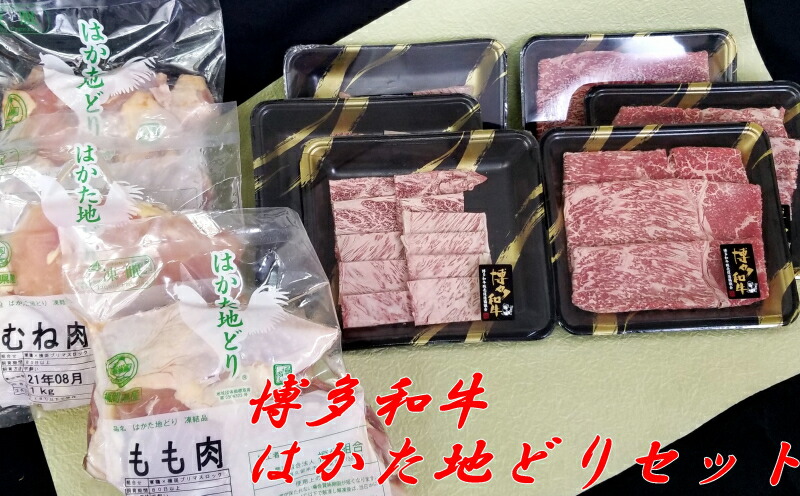 【ふるさと納税】博多和牛 はかた地どり バラエティーセット 博多和牛 はかた地どり 福岡県 肉 すき焼き 焼肉用 セット もも肉 むね肉 和牛 定期 12回 飯塚市 【12ヶ月定期便】【O-003】