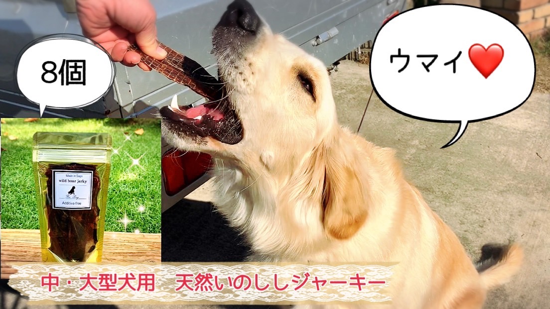 中〜大型犬向け☆天然いのししスモークジャーキー8個(FB090)