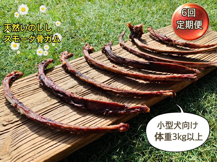 小型犬向け☆天然いのししのスモーク骨ガム200g全6回(FB081)