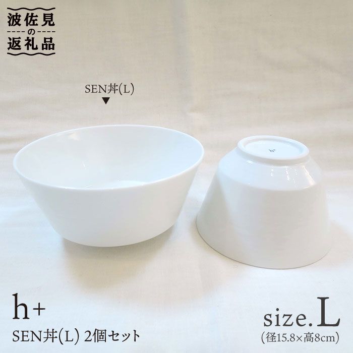【ふるさと納税】【波佐見焼】h+ SEN 丼 どんぶり L 2個セット 食器 皿 【堀江陶器】 [JD32]｜長崎県波佐見町