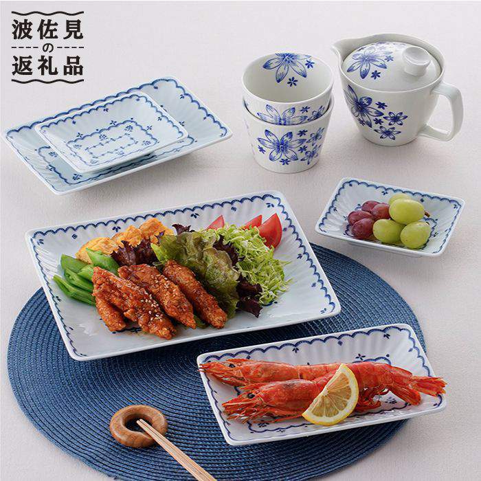 【ふるさと納税】【波佐見焼】角皿 プレート そばちょこ 含む オリジナルセットアップ商品 食器 皿 【トーエー/大貴セラミックス】 [NB33]｜長崎県波佐見町