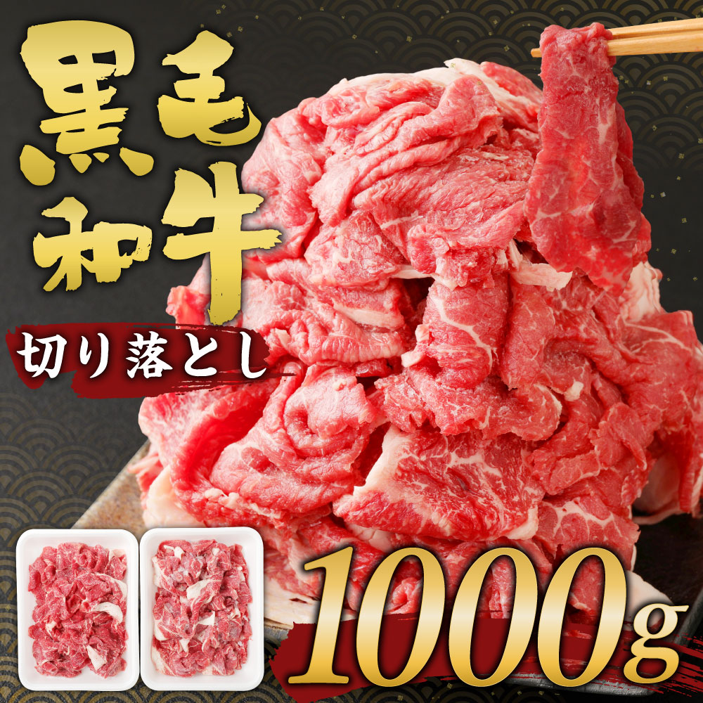 楽天市場 ふるさと納税 黒毛和牛 切り落とし 1kg 1000g 500g 2パック 霜降り 国産牛 和牛 お肉 牛肉 切落し 冷凍 国産 送料無料 熊本県人吉市