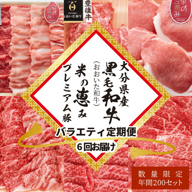 買い物 大分県産黒毛和牛 おおいた和牛 米の恵みプレミアム豚 バラエティ定期便6回お届け 冷凍 セット 国産 ブランド牛 牛肉 豚肉 もも 豚ロース  豚バラ うす切り 切り落とし ステーキ 焼肉 しゃぶしゃぶ A01081 fucoa.cl