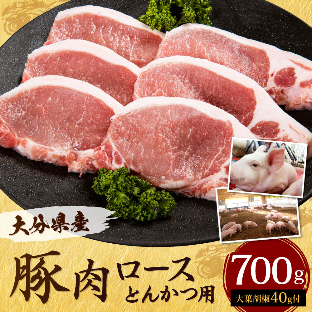 楽天市場 ふるさと納税 大分県産 豚肉 ロースとんかつ用 700g Spf豚 大葉胡椒40g お肉 豚肉 トンカツ 大葉 調味料 冷凍 国産 九州 送料無料 大分県豊後大野市