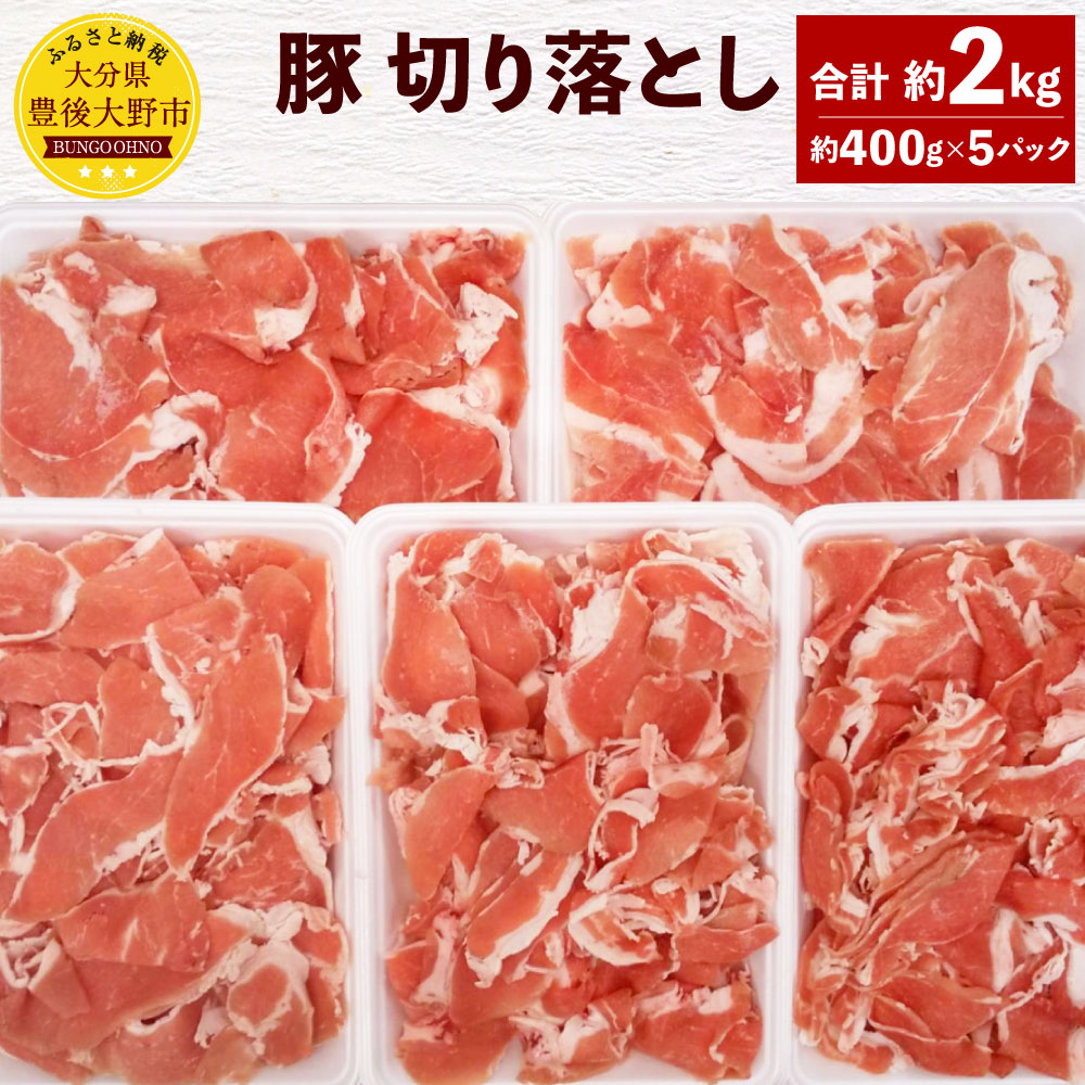 【ふるさと納税】米の恵み 豚 切落し 合計約2kg 約400g×5パック 大分県産 豚肉 お肉 切り落とし 冷凍 国産 九州 送料無料|大分県豊後大野市