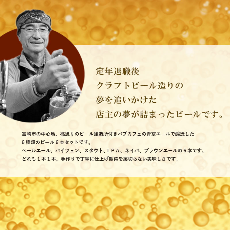 【ふるさと納税】青空エールこだわりのクラフトビール飲み比べ詰め合わせセット6種×6本(330ml瓶×6本)