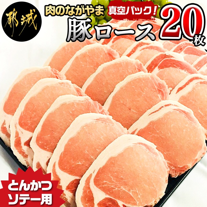 豚ロースとんかつ ソテー用20枚 - 豚肉 豚ロース とんかつ ソテーに 100g×5枚入り×4パック 計20枚 豚 真空パック 冷凍保存 送料無料  AA-2506 【良好品】