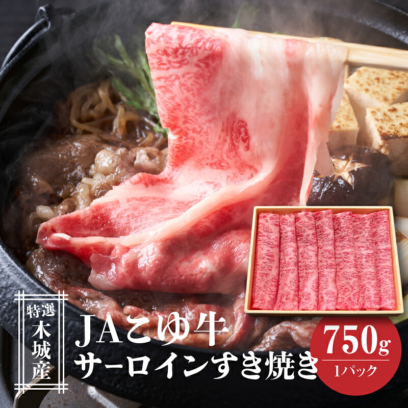 【ふるさと納税】JAこゆ牛 特選木城産 サーロイン 750g すき焼き用 - 1パック お肉 牛肉 冷凍配送 国産黒毛和牛 ローカルブランド JAこゆ牛 希少 すきやき用 スキヤキ すき焼き肉 Ａ4等級/Ａ5等級 送料無料 【宮崎県木城町】