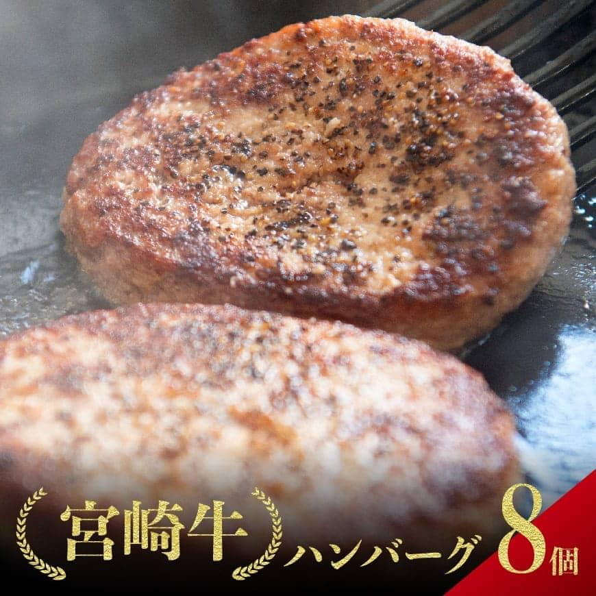 【ふるさと納税】日本一の牛肉！宮崎牛ハンバーグ8個入