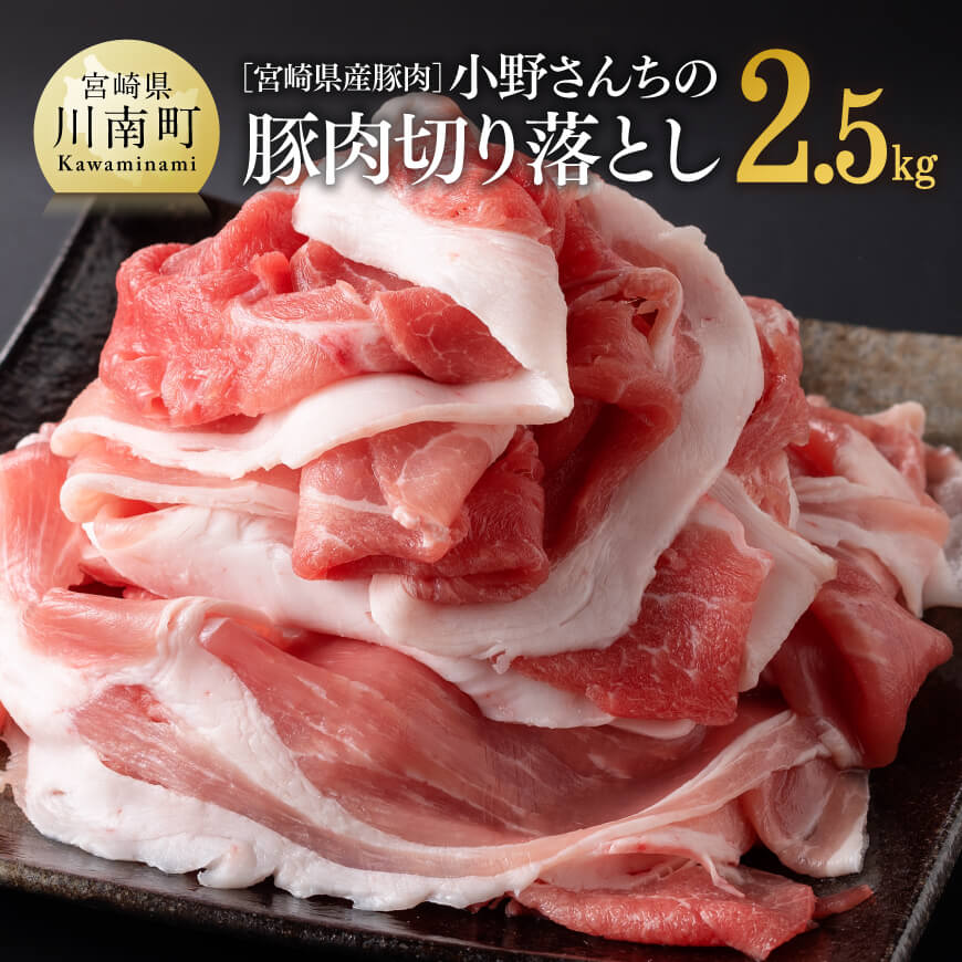 【ふるさと納税】宮崎県産豚肉 小野さんちの豚肉 切り落とし 2.5kg - 豚肉 豚 肉 宮崎県産 小分け パック 便利 和洋中 送料無料 E10505|宮崎県川南町