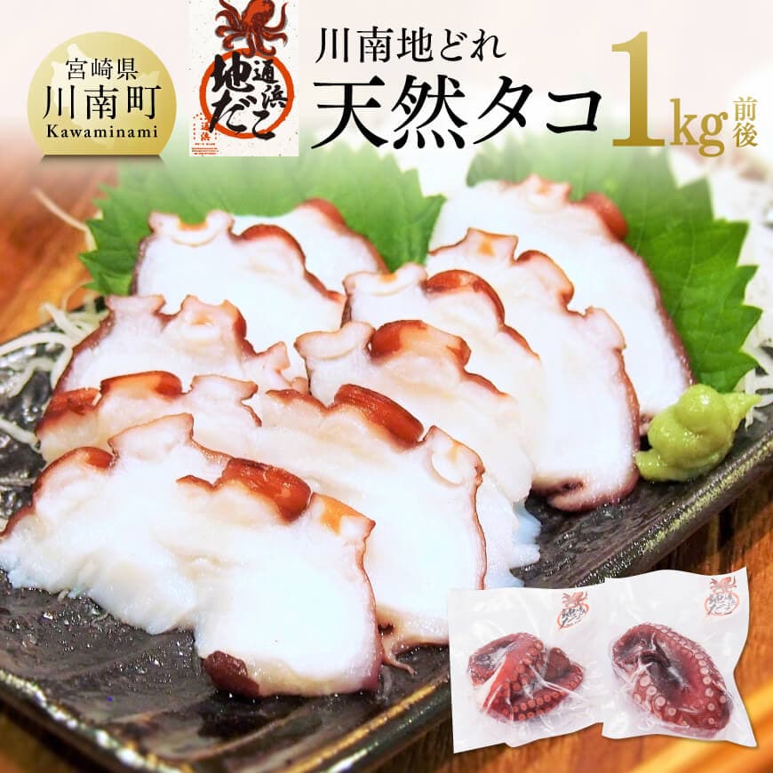 【ふるさと納税】漁協直送！天然タコ（湯がき済）小分けで1kg前後 - たこ 海産物 地どれ 魚介類 天然 タコ 蛸九州 日向灘 川南地どれ 真たこ 真蛸 マダコ 真だこ マリネ 刺身 たこ焼き真空パック 漁協直売 送料無料 宮崎県川南町 C01709