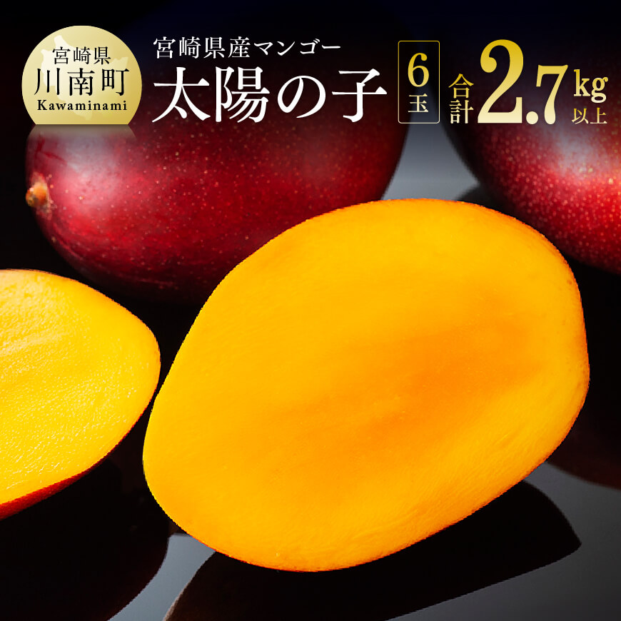 【ふるさと納税】【令和7年発送】宮崎マンゴー 太陽の子６玉（2.7kg以上） - 果物 フルーツ マンゴー 宮崎県産 みやざきマンゴー D06703