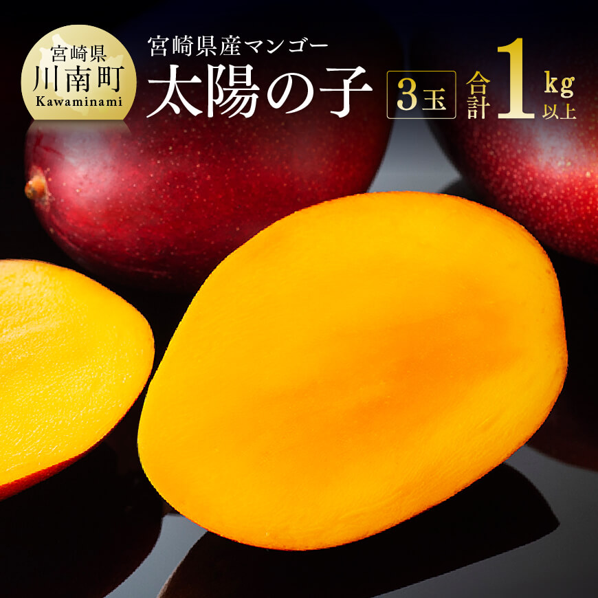 【ふるさと納税】 【令和7年発送】宮崎マンゴー 太陽の子３玉（1kg以上） - 果物 くだもの フルーツ 宮崎マンゴー D06702