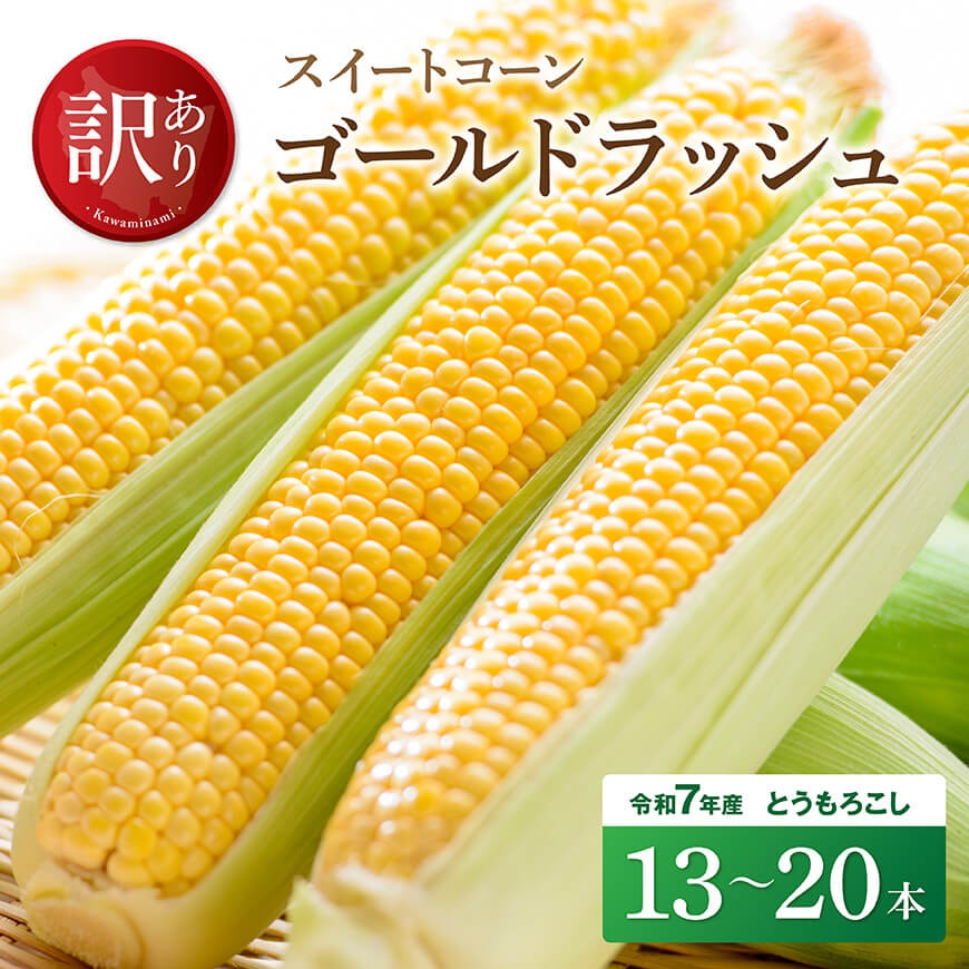 【ふるさと納税】【訳あり】令和7年発送　宮崎県産とうもろこし　スイートコーン「ゴールドラッシュ」13～20本 - 宮崎県産 川南町産 九州産 新鮮 農家直送 産地直送 スィート―コーン 送料無料 D09104